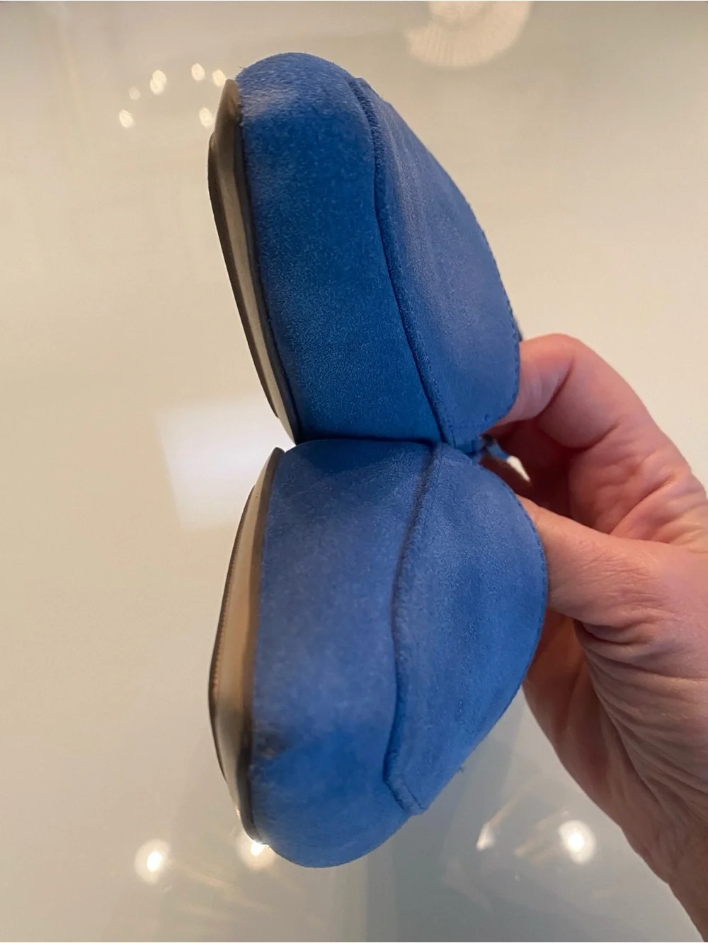 EUC Hush Puppies Cornflower Blue Suede Pointed Toe Flats - Size 7
